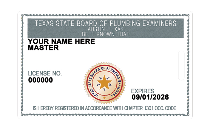 Master License Card